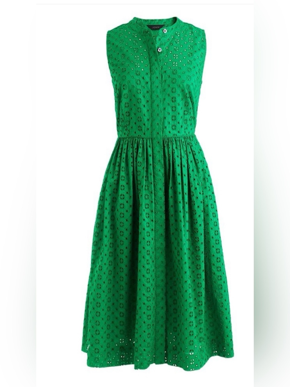 J.Crew Green Eyelet Button Front Top Size 00